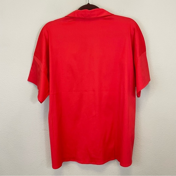 Chico’s Red Collard Cotton-Stretch Popover Top Size‎ 12/14 - Picture 5 of 6